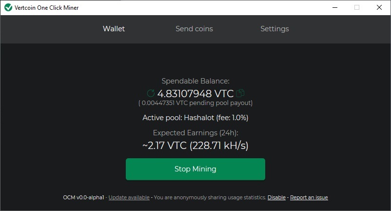 A Vertcoin (VTC) jelenlegi ára 0.605 dollár.